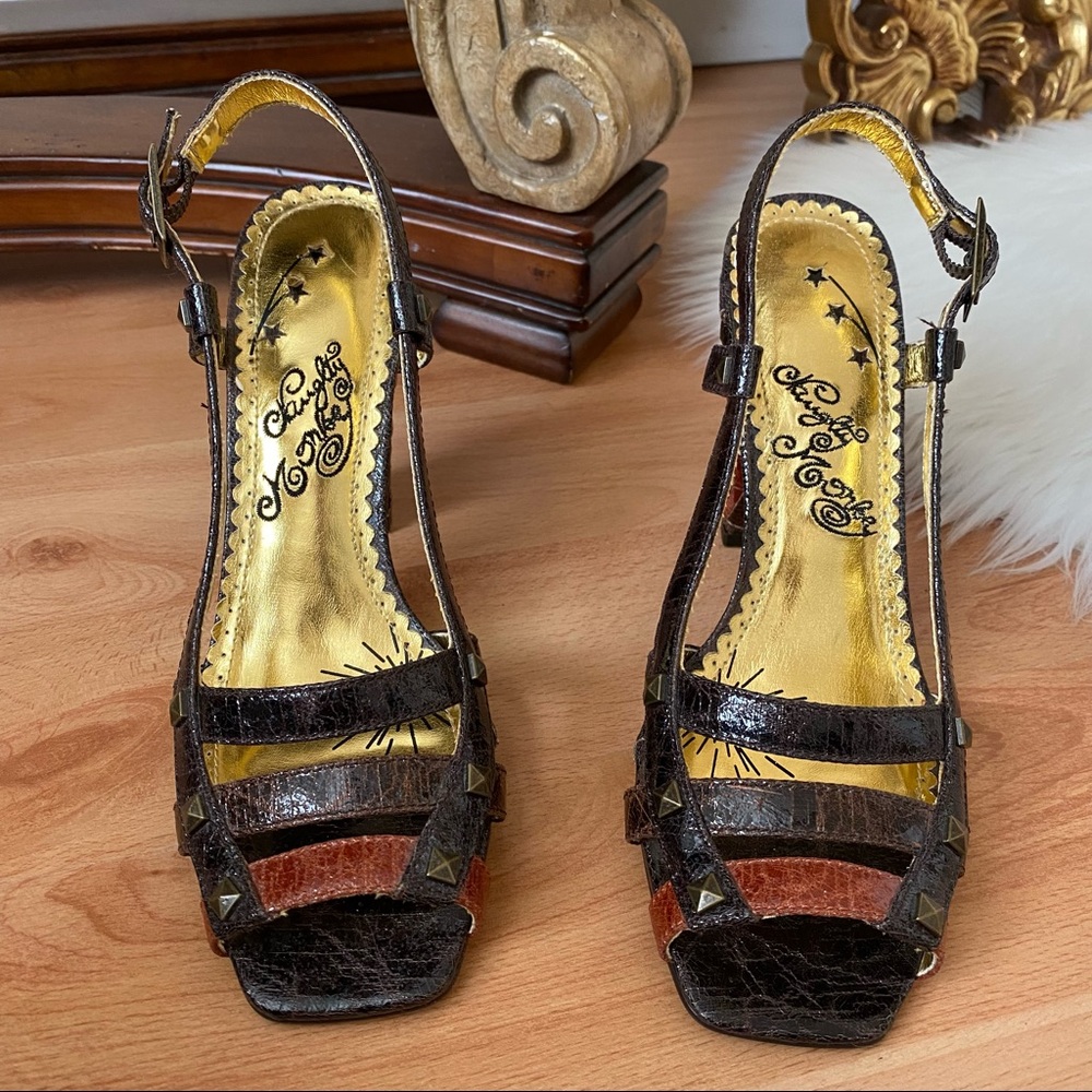 Naughty Monkey Patchwork Heels Nwot - image 2